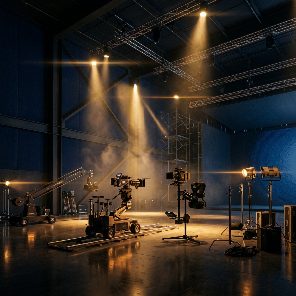 Cinematic production studio interior representing the creative process