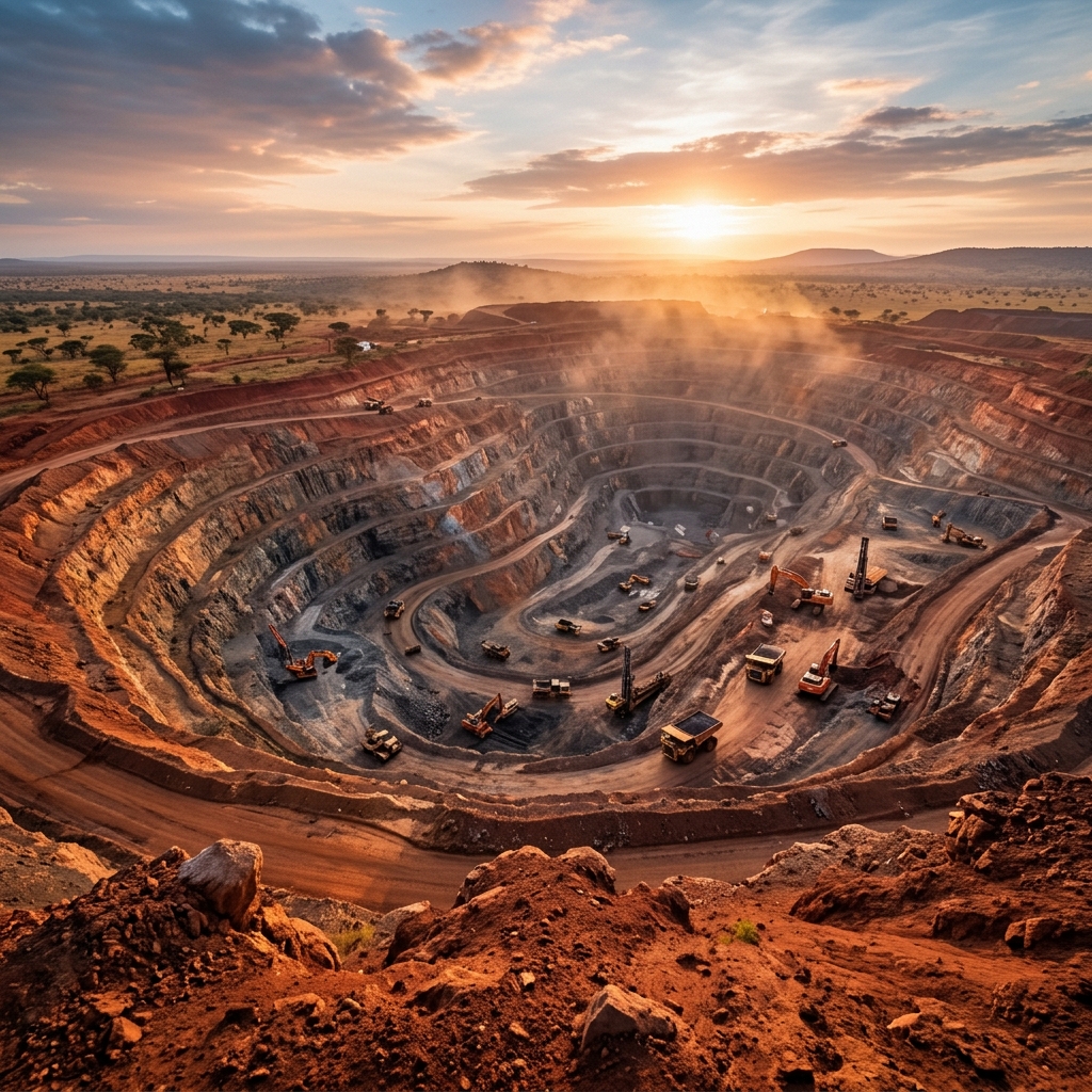 Mozambique mining landscape at dawn