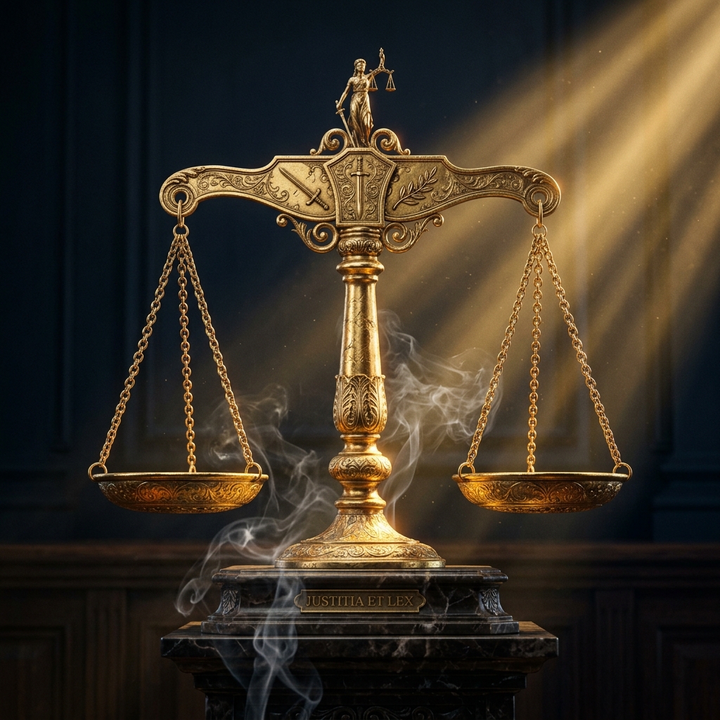 Golden scales of justice